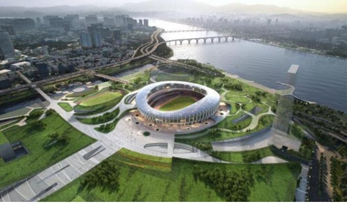 서울시가 잠실 주경기장 리모델링에 맞춰 유스호스텔 등 수익모델을 발굴한다.서울 잠실 주경기장 리모델링 조감도.<서울시 제공>